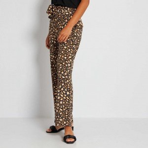 Легкие брюки с леопардовым узором - сафари