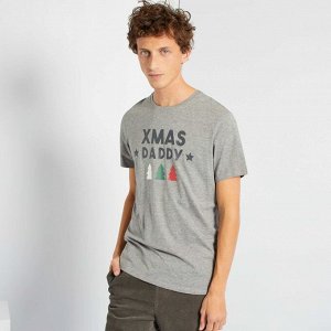 Рождественская футболка - серый