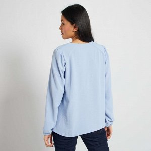 Блузка с длинными рукавами - голубой