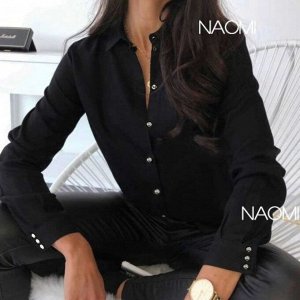 Рубашка Женская 5005 "Однотонная - Классика" Черная