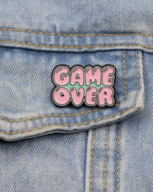 Krumpy Металлический значок &quot;Game over&quot; 3*1,9 см