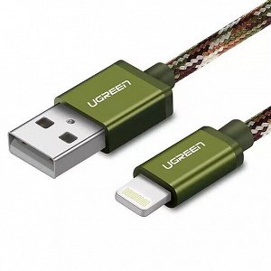 Кабель USB-Lightning в оплетке нейлоновой (аллюминиевый корпус) 0,25 м. (US247 )