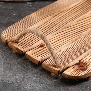 Поднос деревянный для завтрака "Планка" 30х20 см, массив хвои