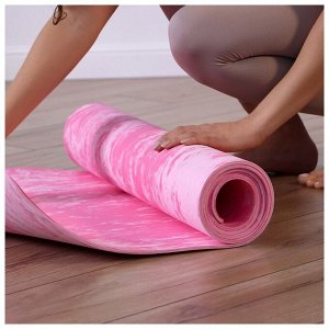 Коврик для йоги 183 ? 61 ? 0,6 см, цвет розовый