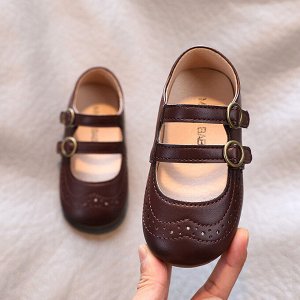 Туфли детские, цвет темно-коричневый