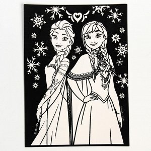 Набор для творчества Бархатная раскраска "Анна и Эльза" Холодное сердце