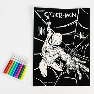 Набор для творчества Бархатная раскраска "Герой" Человек паук