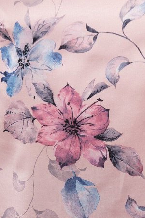Блузка розовый голубой цветы