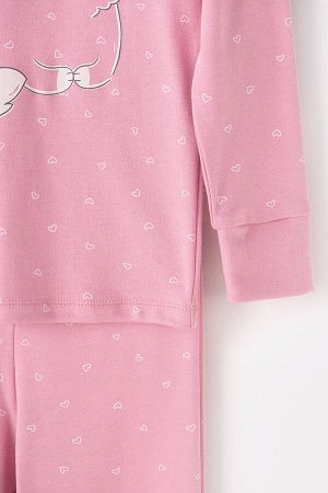 Пижама для девочки Crockid К 1541 сердечки на розовом зефире