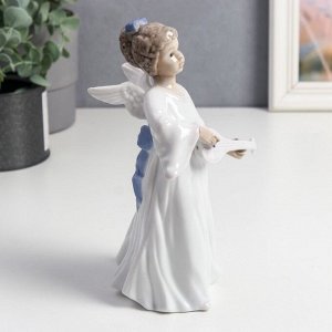 Сувенир керамика "Ангел с лютней" цветной 18,7х8х9 см