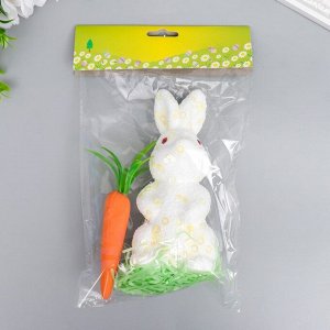 Декор "Кролик в посыпке с морковкой и травкой" набор 15 см