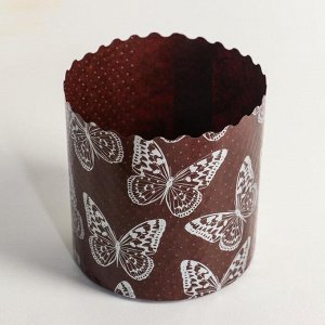 Форма бумажная для кекса, маффинов и кулича "Бабочки" 90 х 90 мм