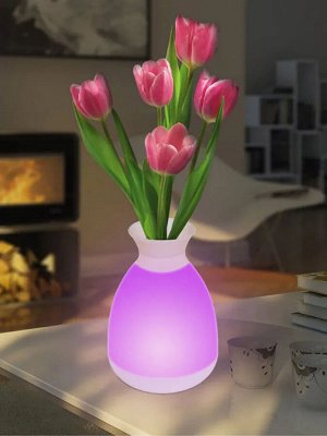 Настольный светильник — ваза, 3W. Встроенный аккумулятор 1800mAh. Сенсорный выключатель. Белый. ULD-R200 LED/100Lm/3000K/RGB WHITE