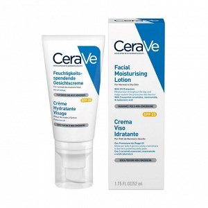 Лосьон для лица SPF 25 для нормальной и сухой кожи Увлажняющий, CeraVe, 52мл