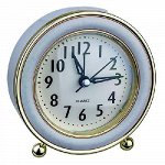 Perfeo Quartz часы-будильник &quot;PF-TC-016&quot;, круглые диам. 10,5 см, подсветка, синие