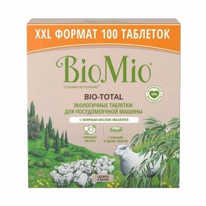 Таблетки для посудомоечной машины с эфирным маслом эвкалипта, BioMio, 100шт