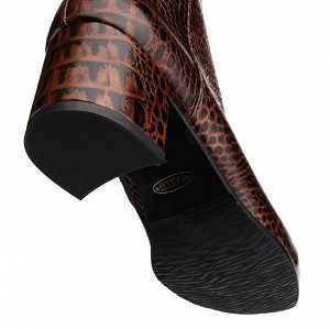 Sateg Коричневые ботинки на среднем каблуке. Модель 3239 б коричневый кайман (демисезон)