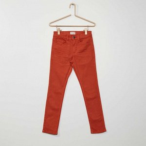 Облегающие брюки с пятью карманами - красный кирпичный