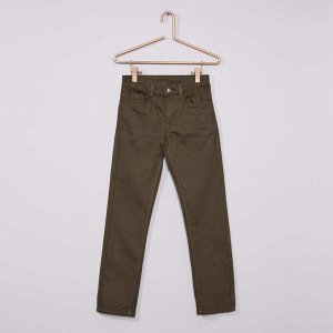 Узкие брюки из твила Eco-conception - темно-зеленый