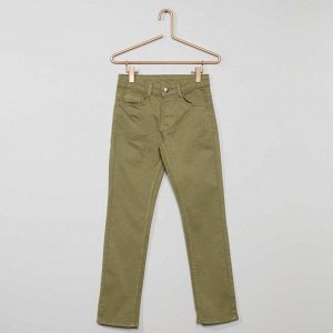 Узкие брюки из твила Eco-conception - светлый хаки