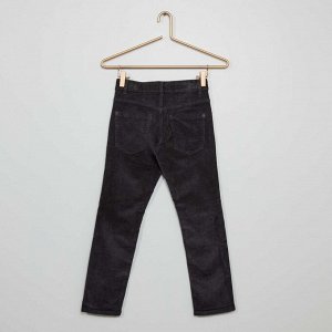 Узкие брюки из вельвета - серый