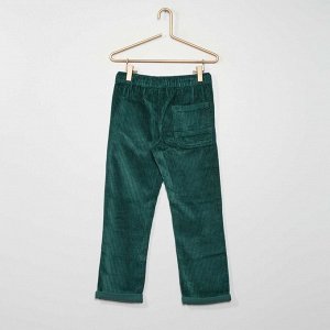 Бархатные брюки - темно-зеленый