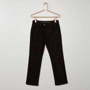 Узкие велюровые брюки-чинос - черный