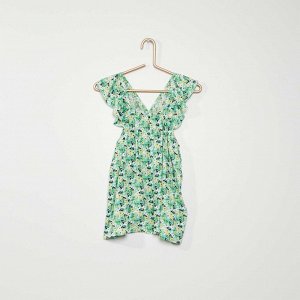 Блузка с цветочным рисунком - зеленый