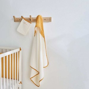Комплект из полотенца с капюшоном и банной рукавицы - желтый