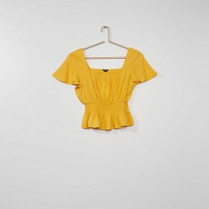 Блузка со сборками - золотисто-желтый