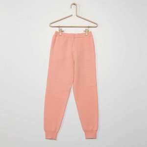 Спортивные брюки из тонкого трикотажа - розовый