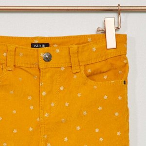 Бархатные брюки с узором - желтый