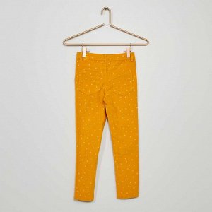 Бархатные брюки с узором - желтый