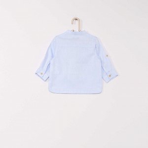Рубашка Eco-conception с воротником 'мао' - голубой