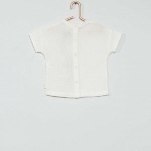 Рубашка из экологически чистого материала - белый