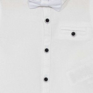 Рубашка из хлопка с галстуком-бабочкой - белый