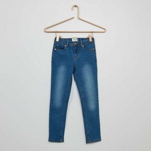 Узкие джинсы из экологического материала - голубой