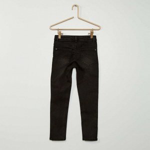 Узкие джинсы из экологического материала - черный
