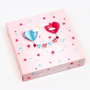 Коробка под 16 конфет , сердца, 17,7 х 17,7 х 3,8 см