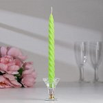 Свеча витая, 2,3х 24,5 см, зелёная