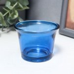 Подсвечник стекло на 1 свечу &quot;Глянец&quot; синий 4,7х6,2х6,2 см
