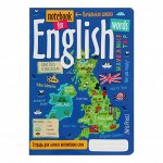 Тетрадь для записи английских слов 24 листа &quot;Путешествие по Англии&quot;, обложка мелованный картон, глянцевая ламинация