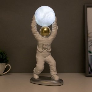 RISALUX Светильник &quot;Космонавт и луна&quot; LED 2Вт (провод 1м) белый 13х13х29,5 см