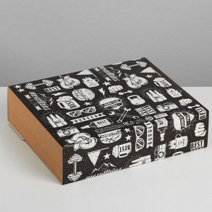 Коробка подарочная складная, упаковка, «Мужская», 31 х 24.5 х 8 см