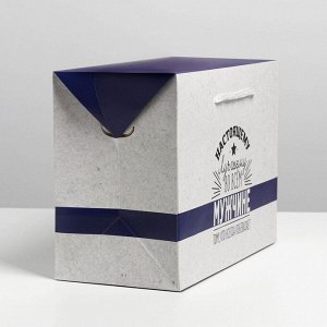 Пакет—коробка «Настоящему мужчине», 28 × 20 × 13 см