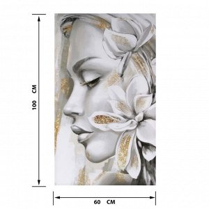 Картина "Девушка и цветы" 60х100 см
