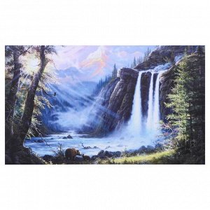 Картина на холсте "Горный водопад" 60х100 см