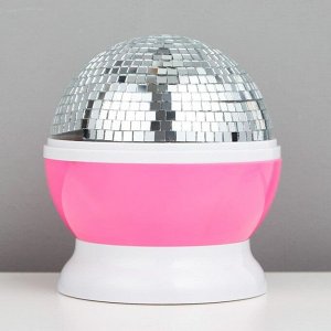 Ночник "Диско" LED бело-розовый11,5х11х14 см