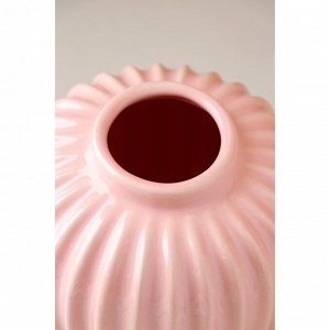 Ваза керамическая "Шарик", настольная, глянец, розовая, 14 см