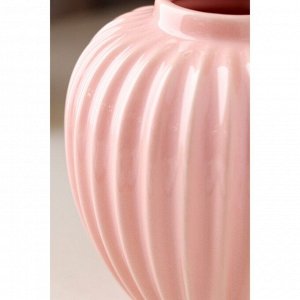 Ваза керамическая "Шарик", настольная, глянец, розовая, 14 см